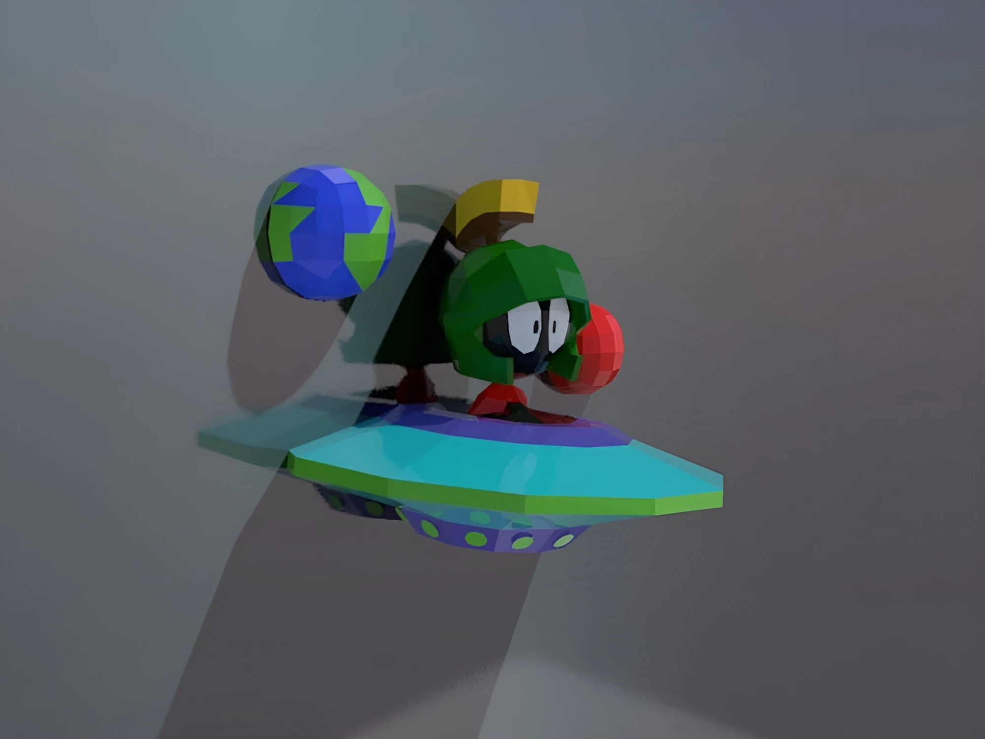 Marvin the Martian, Looney Tunes, Merrie Melodies Papercraft, PDF Template, DIY 3d Model, FanArt, Paper Sculpture, Low Poly, Pepakura Craft, Manualidad