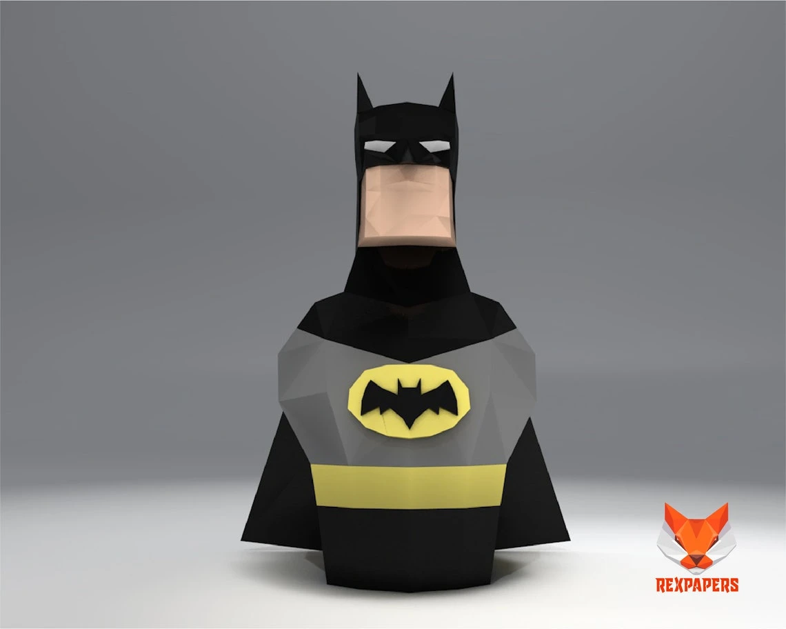 Batman Wine Box, Winebox Papercraft, PDF Template, DIY 3d Model, FanArt, Paper Sculpture, Low Poly, Pepakura Craft, Manualidad