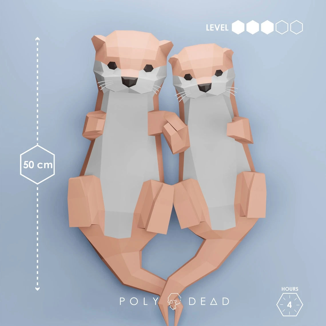 DIY Otter Couple | Otter papercraft | Otter template | decoration | templates PDF