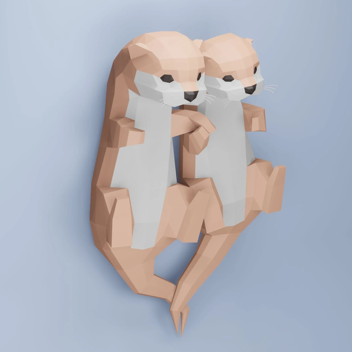 DIY Otter Couple | Otter papercraft | Otter template | decoration | templates PDF