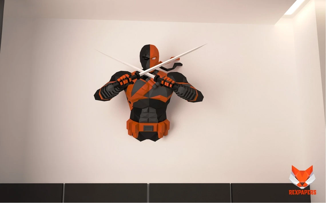 Deathstroke Papercraft, PDF Template, DIY 3d Model, FanArt, Paper Sculpture, Low Poly, Pepakura Craft, Manualidad