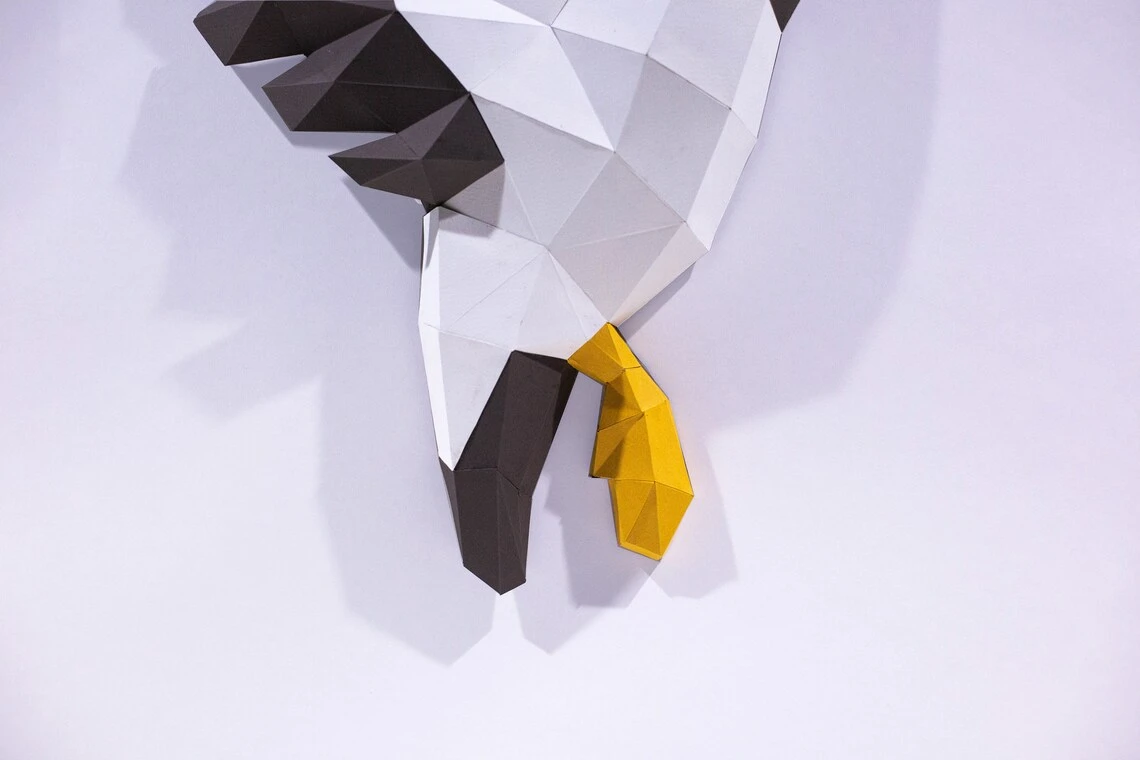 Mallard Duck Wall Paper Craft, Digital Template, Origami, PDF Download DIY, Low Poly, Trophy, Sculpture, Mallard Duck Wall