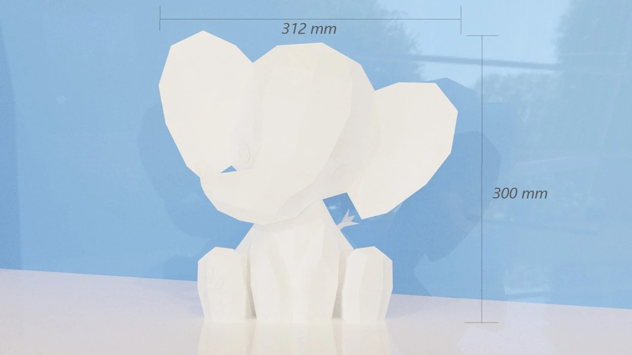 Elephant Sitting, Cute Elephant, Elefante Tierno, Baby Elephant Low Poly, Papercraft, PDF template, Paper model, Sculpture, 3D puzzle, Polygonal model, Lowpoly