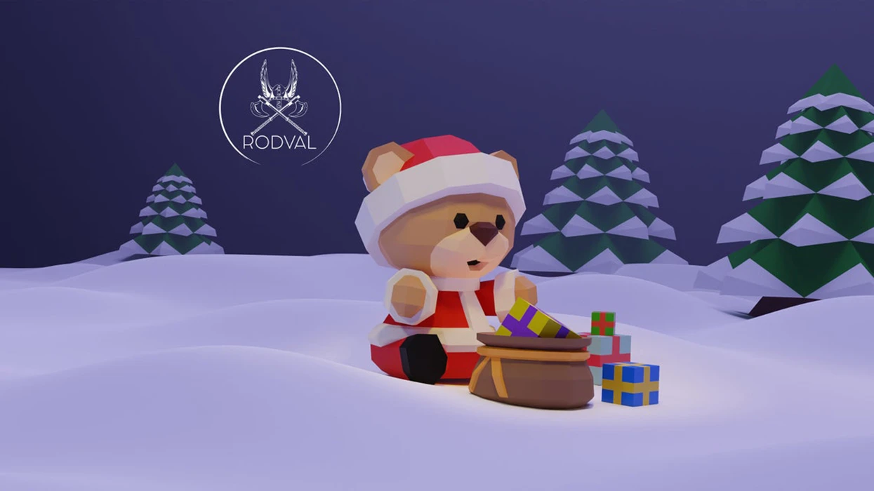 CHRISTMAS TEDDY + sack of gifts, bear, Papercraft, Template, DIY, Paper, Low Poly, Holiday, 3D Model, Pdf Low Poply, december, merry, Xmas