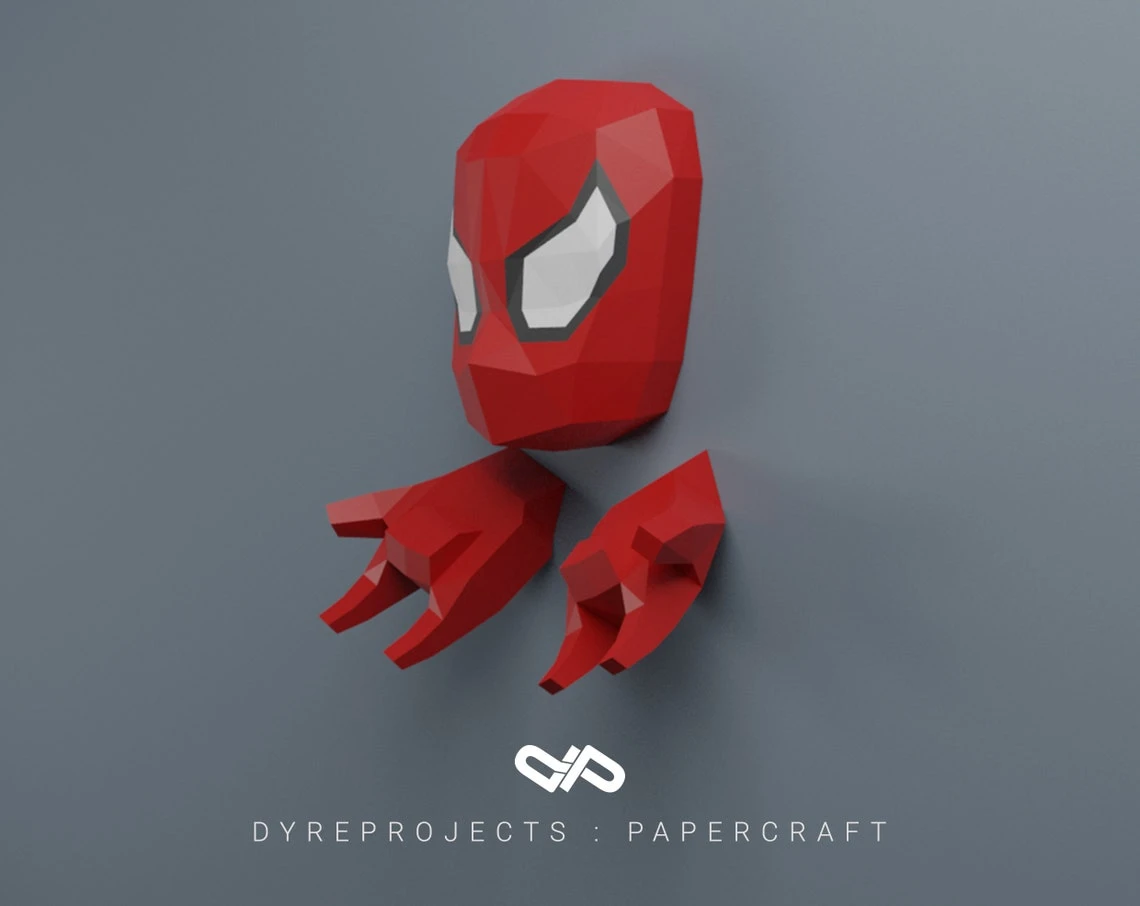 DIY lowpoly Papercraft, SpiderMan, Digital template, DIY, Wall Decoration, Art, superheroes, fanart