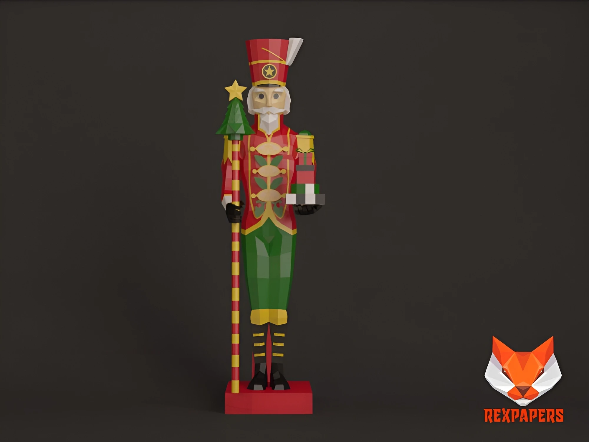 Nutcracker, Cascanueces Papercraft, PDF Template, DIY 3d Model, FanArt, Paper Sculpture, Low Poly, Pepakura Craft, Manualidad