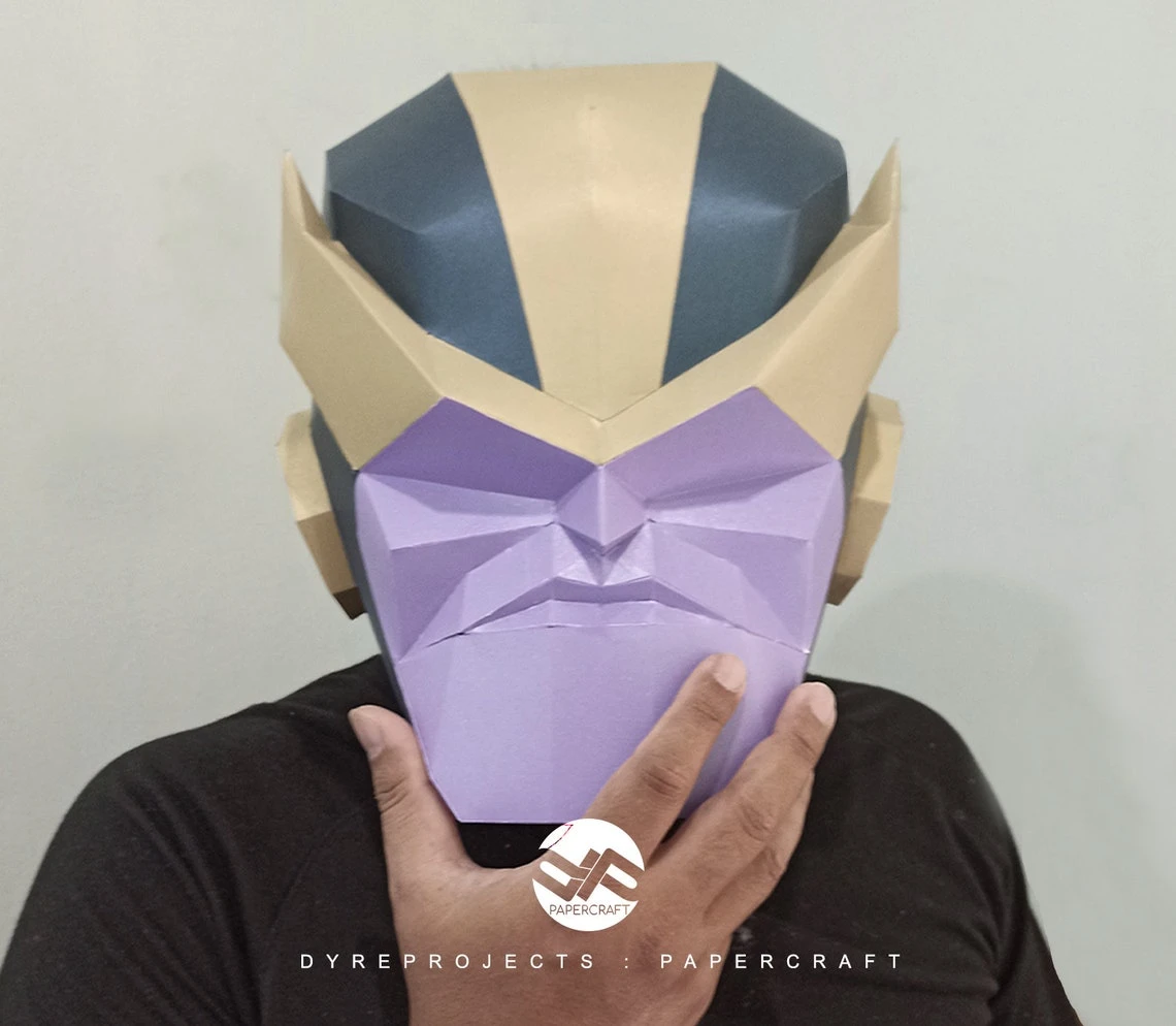 DIY lowpoly Papercraft, Thanos, Lowpoly, Sculpture, DIY, Decoration, Wall, Origami, Art, Craft, Template, Printable, Superheroes, Fanart