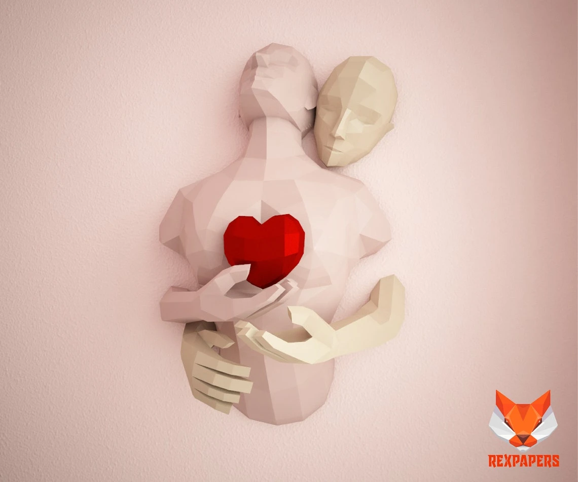 Love Delivered, Amor Entregado Papercraft, PDF Template, DIY 3d Model, FanArt, Paper Sculpture, Low Poly, Pepakura Craft, Manualidad