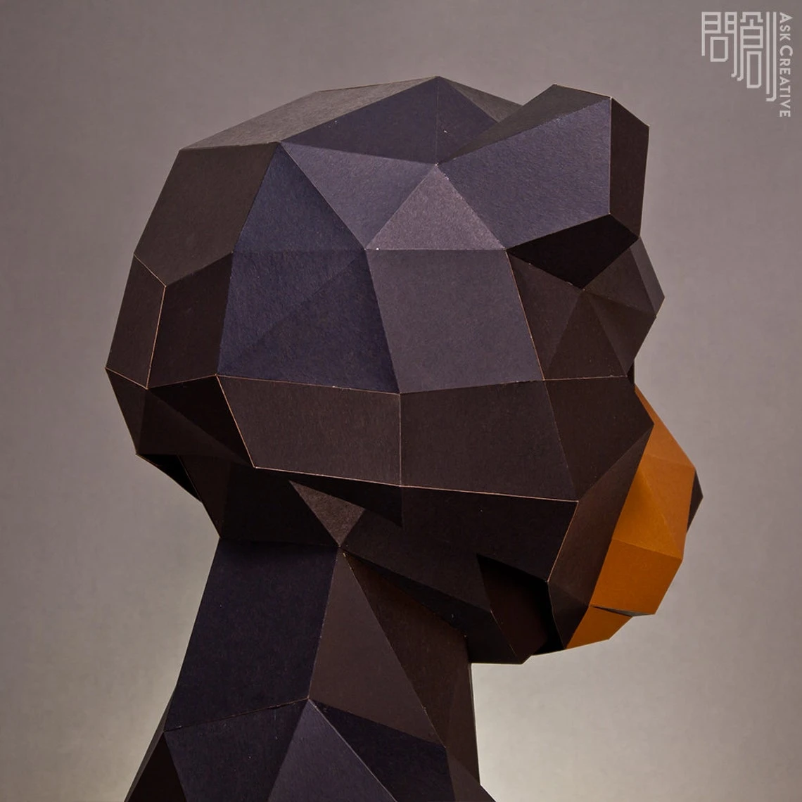 Black bear mask, Papercraft, DIY, Low poly, Mask, PDF Papercraft, Black bear ,Pattern mask,