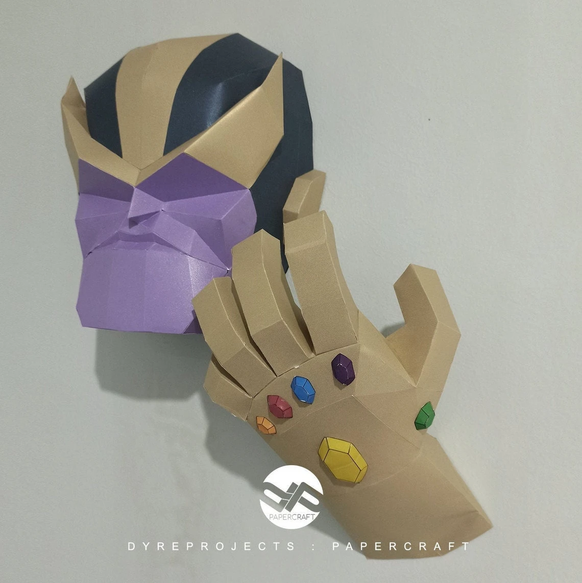 DIY lowpoly Papercraft, Thanos, Lowpoly, Sculpture, DIY, Decoration, Wall, Origami, Art, Craft, Template, Printable, Superheroes, Fanart