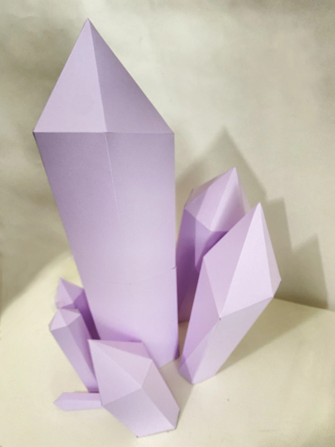 Crystals 3D Papercraft. (Set of 7) With this purchase you get PDF digital downloadable files for this DIY paper sculpture.