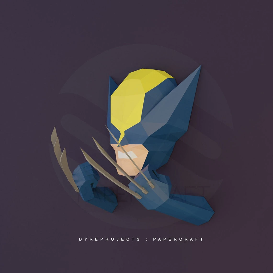 DIY lowpoly Papercraft, Wolverine, Sculpture, DIY, Decoration, Wall, Origami, Art, Craft, Template, Printable, Superheroes, Fanart