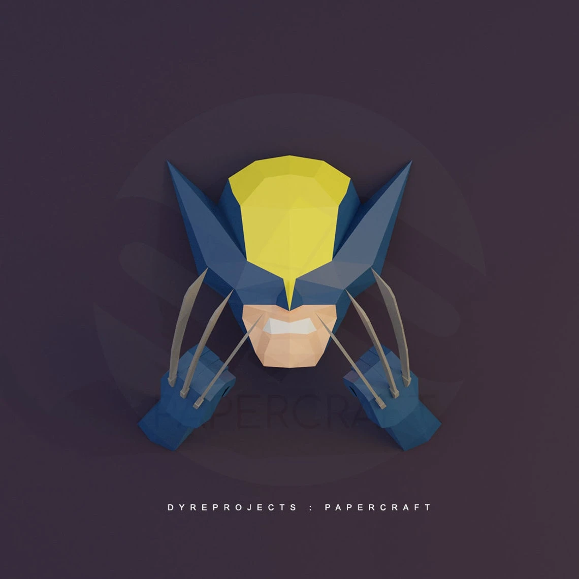 DIY lowpoly Papercraft, Wolverine, Sculpture, DIY, Decoration, Wall, Origami, Art, Craft, Template, Printable, Superheroes, Fanart