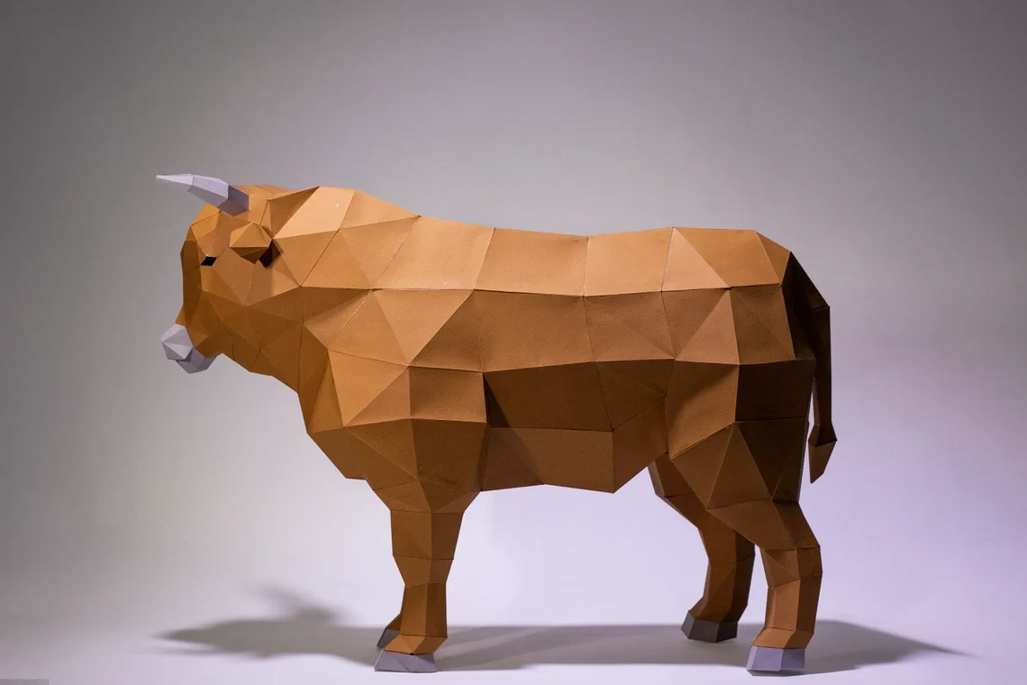 Cow Paper Craft, Digital Template, Origami, PDF Download DIY, Low Poly, Trophy, Sculpture, Cow Model