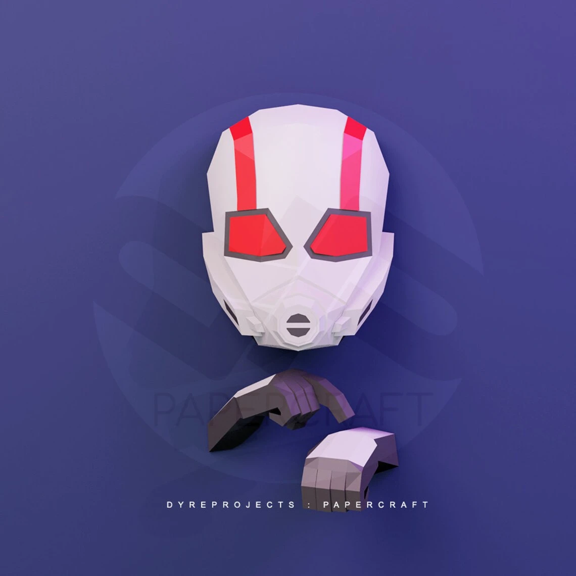 DIY lowpoly Papercraft, Ant Man, Sculpture, DIY, Decoration, Wall, Origami, Art, Craft, Template, Printable, Superheroes, Fanart