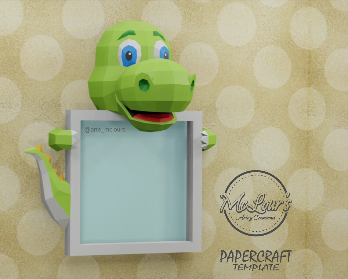 Baby Dinosaur Shadow Box/ Template PDF/ Low Poly/ Dinosaur/ Papercraft Dinosaur/ 3D Pear/ Origami/ Home decor