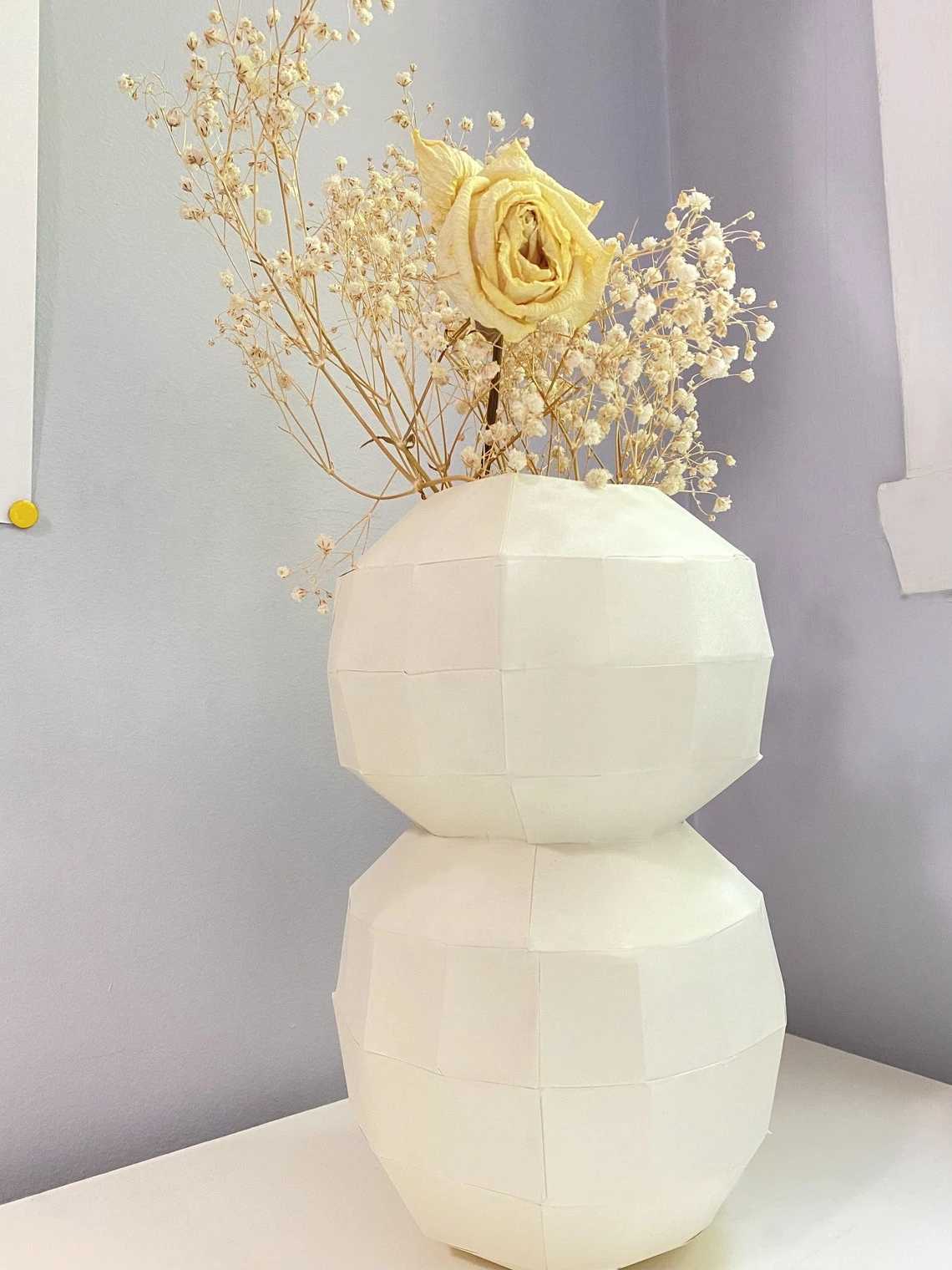 Modern vases-bubbles 3d papercraft. You get a PDF digital file template and instructions for this DIY (do it yourself) paper sculpture.