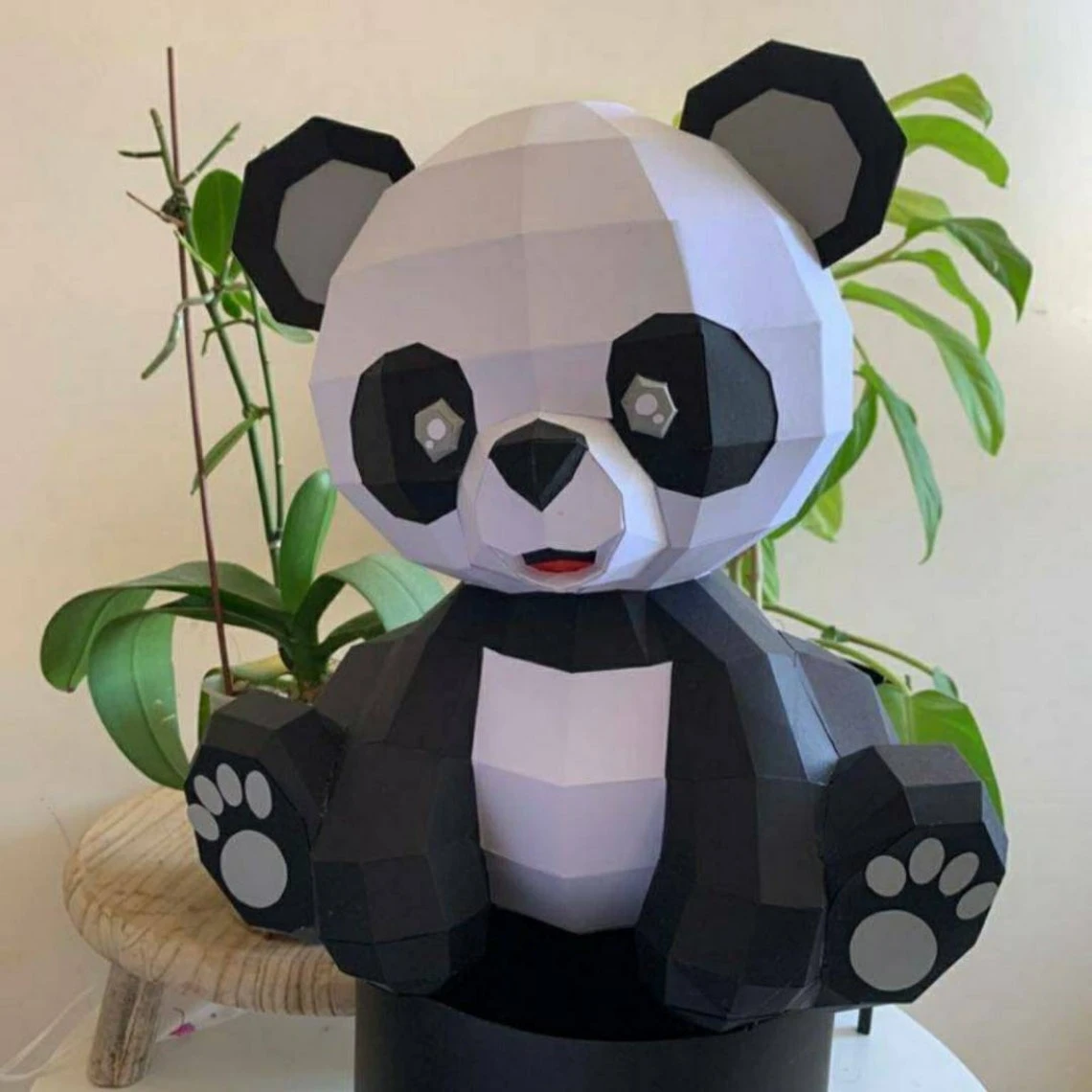 Sitting Panda/ Panda Sentado/ Bear/ Oso Panda/ Template PDF/ Low Poly/ Papercraft Bear/ 3D Panda/ Craft/ Origami/ Home decor