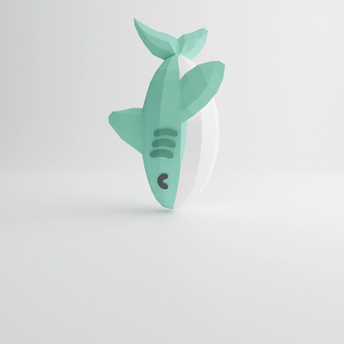 Cute Shark Papercraft Template A4 DIY Low Poly Pepakura 3D PDF Paper Sculpture OrigamiTruxStudio