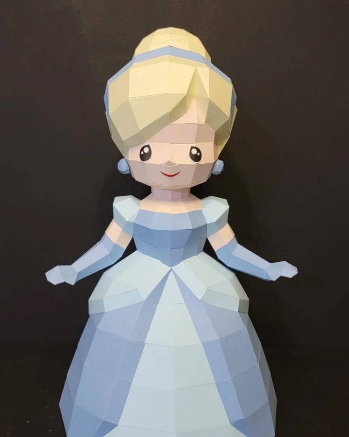 Princess Cinderella/ Cinderella/ DiY Craft/ Template PDF/ Low Poly/ Papercraft/ 3D Doll/ Origami/ Home decor