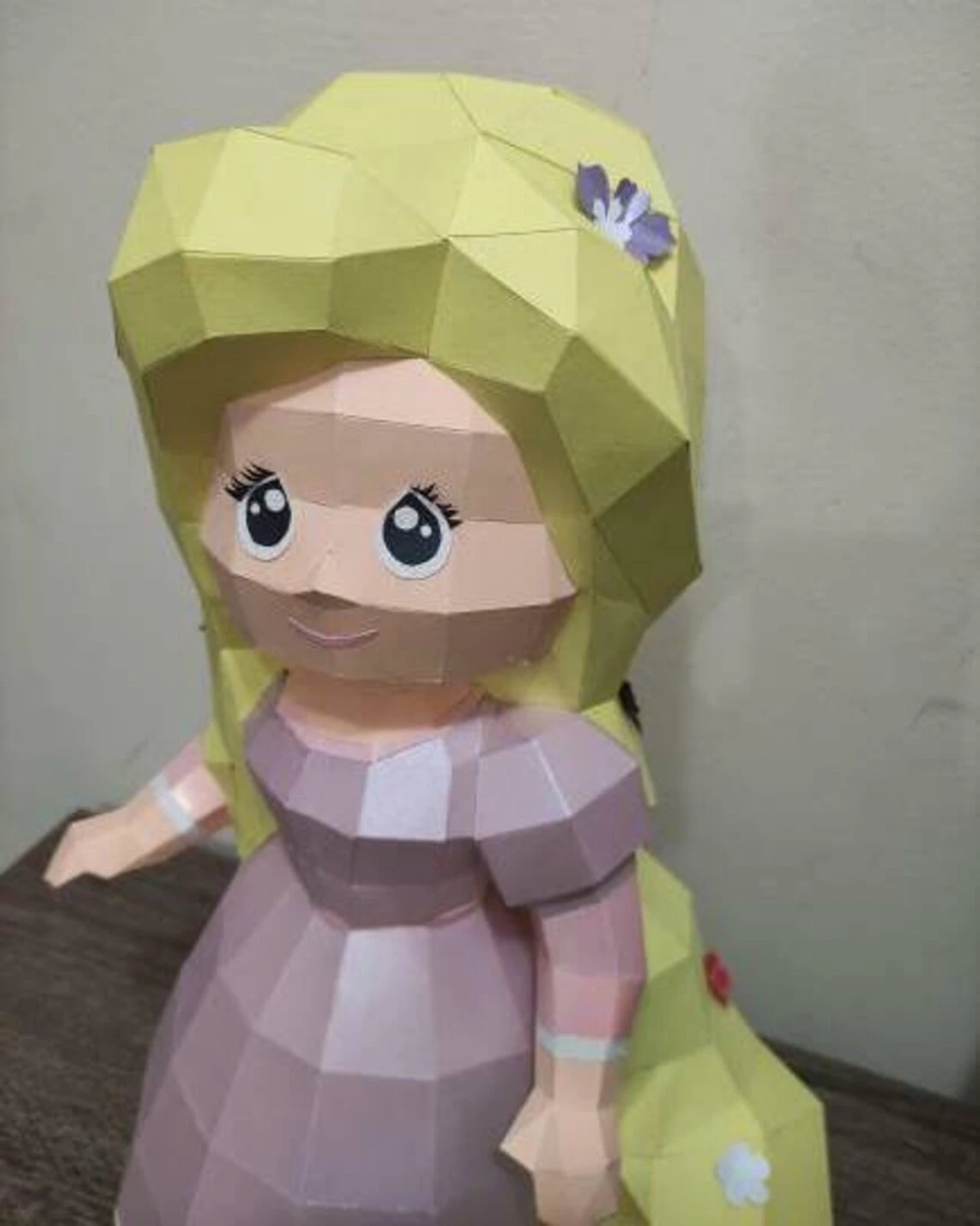 Princess Rapunzel/ Tangled/ DiY Craft/ Template PDF/ Low Poly/ Papercraft/ 3D Doll/ Origami/ Home decor