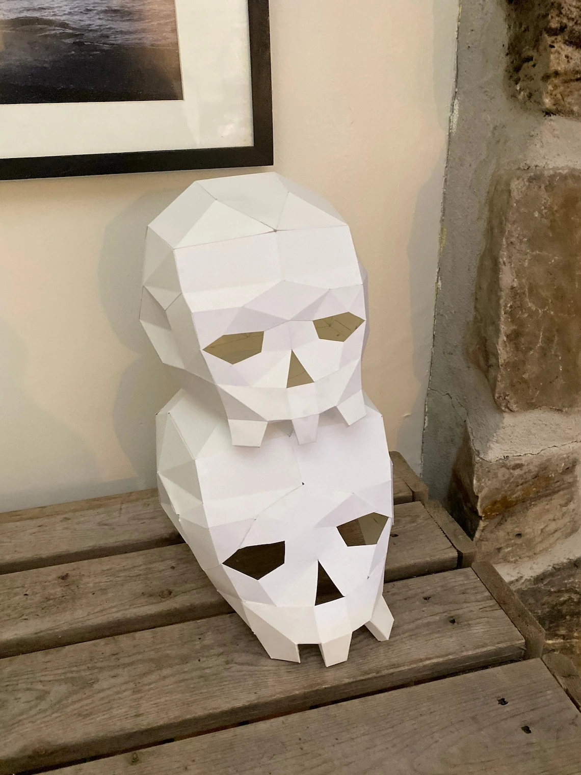 Day of dead skull 3d papercraft. You get a PDF digital file template pattern and instruction for this model DIY 3d papercraft low poly paper