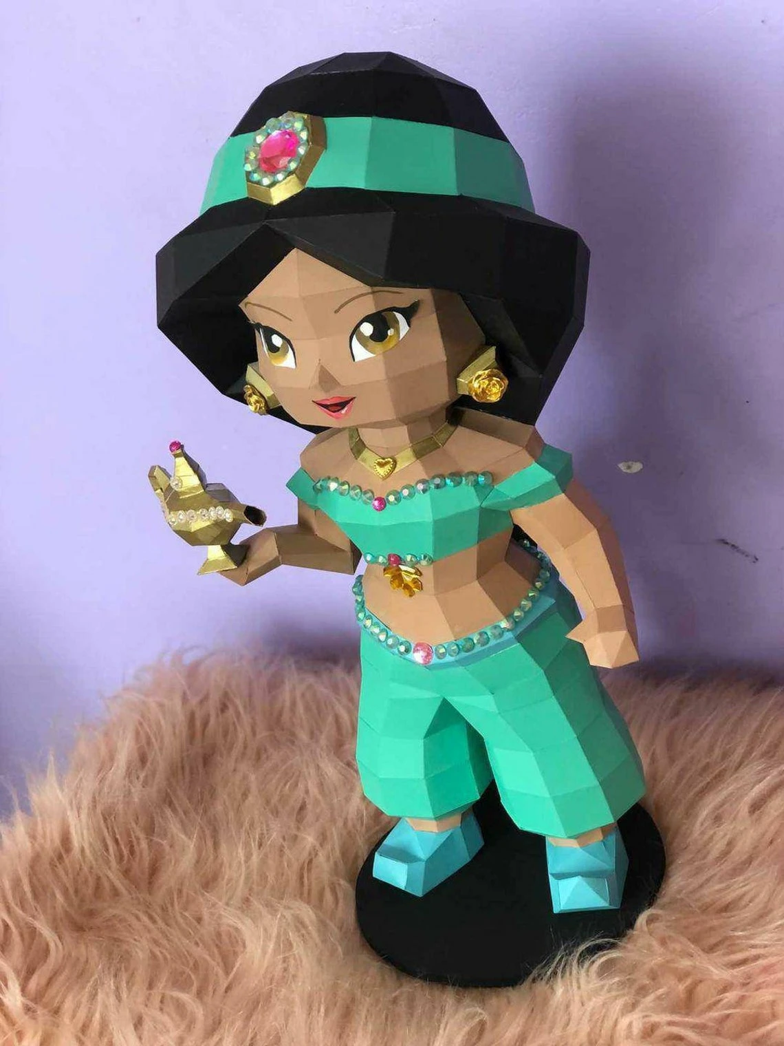 Princess Jasmine/ Aladdin/ DiY Craft/ Template PDF/ Low Poly/ Papercraft/ 3D Doll/ Origami/ Home decor