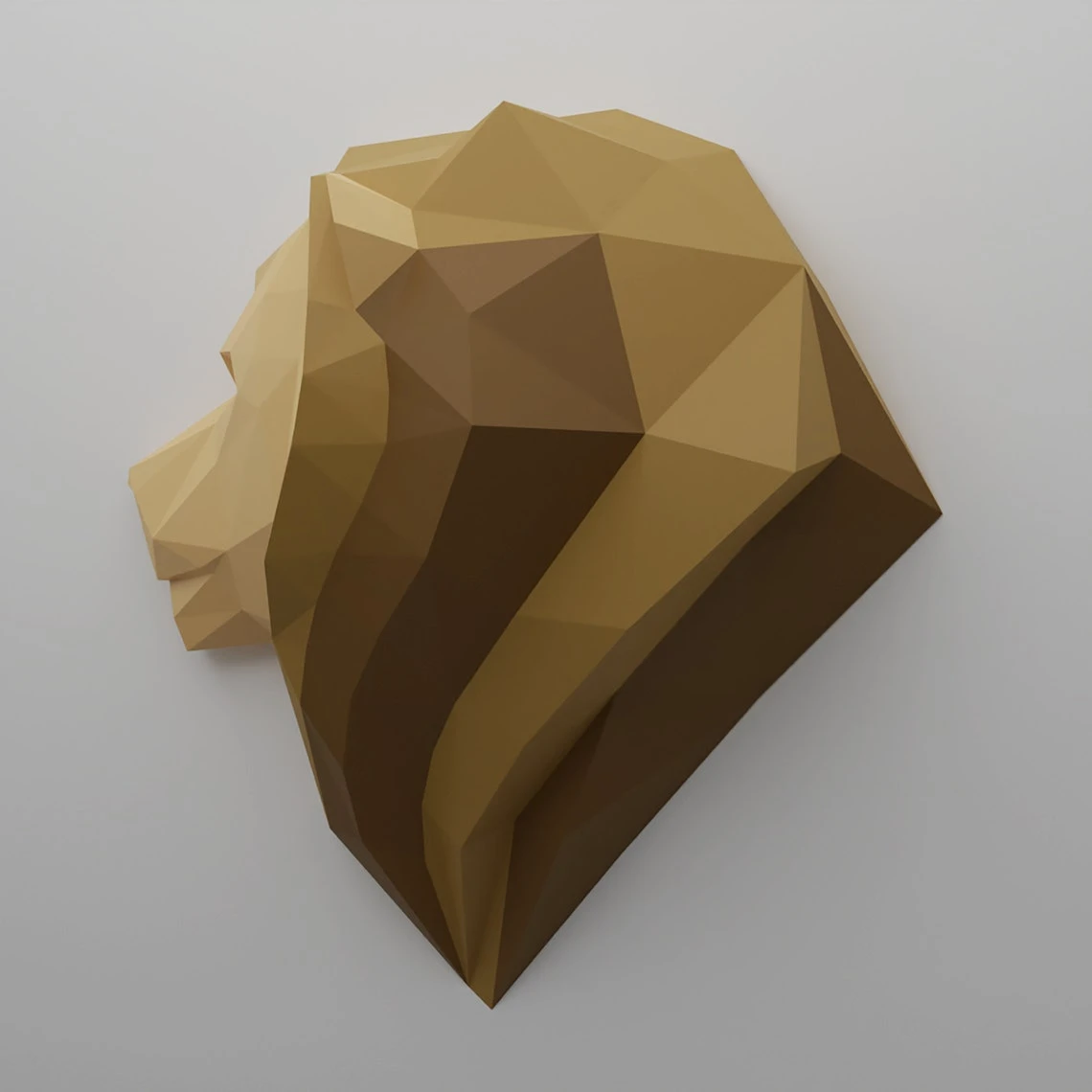 Papercraft Lion Head, Paper Craft Lion Head Model, Lion Head PDF template, 3D Lion Head sculpture, Low poly pattern Lion Head