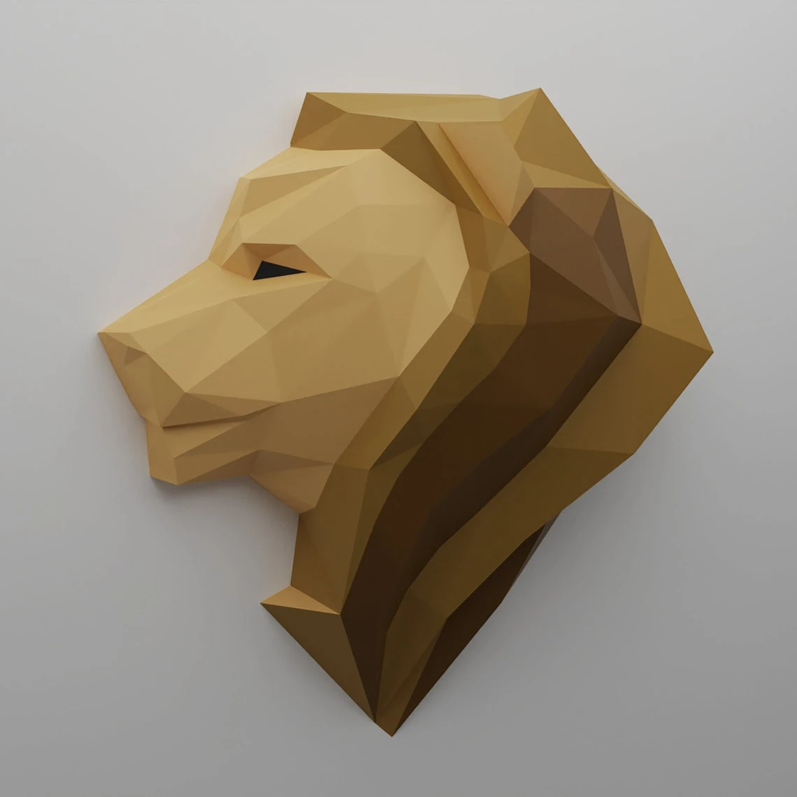 Papercraft Lion Head, Paper Craft Lion Head Model, Lion Head PDF template, 3D Lion Head sculpture, Low poly pattern Lion Head