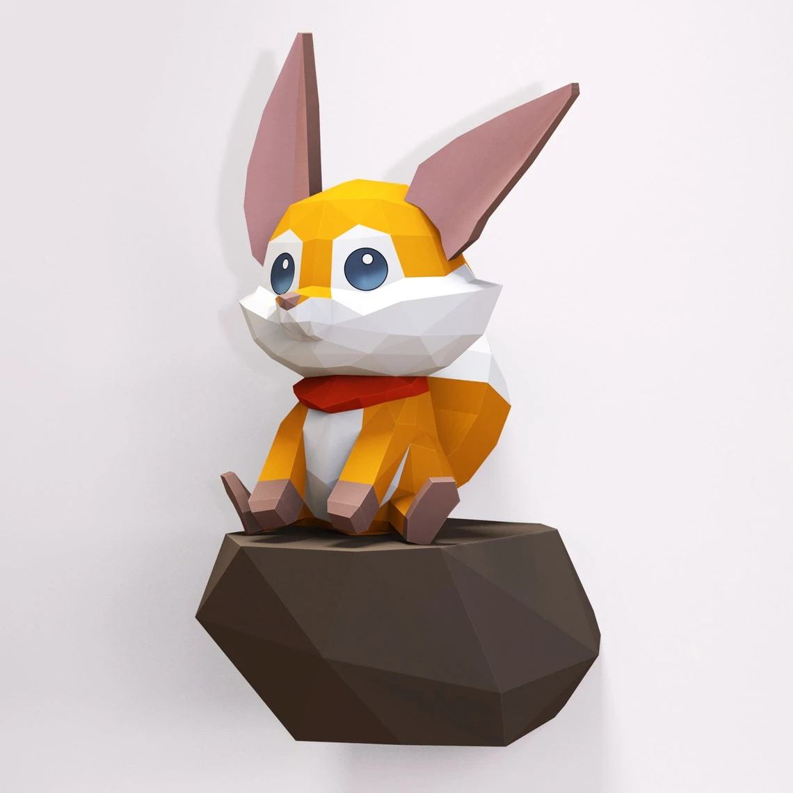 Papercraft Fox, Paper Craft Fox Model, Fox PDF template, 3D Fox sculpture, Low poly pattern Fox