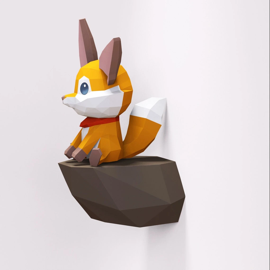 Papercraft Fox, Paper Craft Fox Model, Fox PDF template, 3D Fox sculpture, Low poly pattern Fox