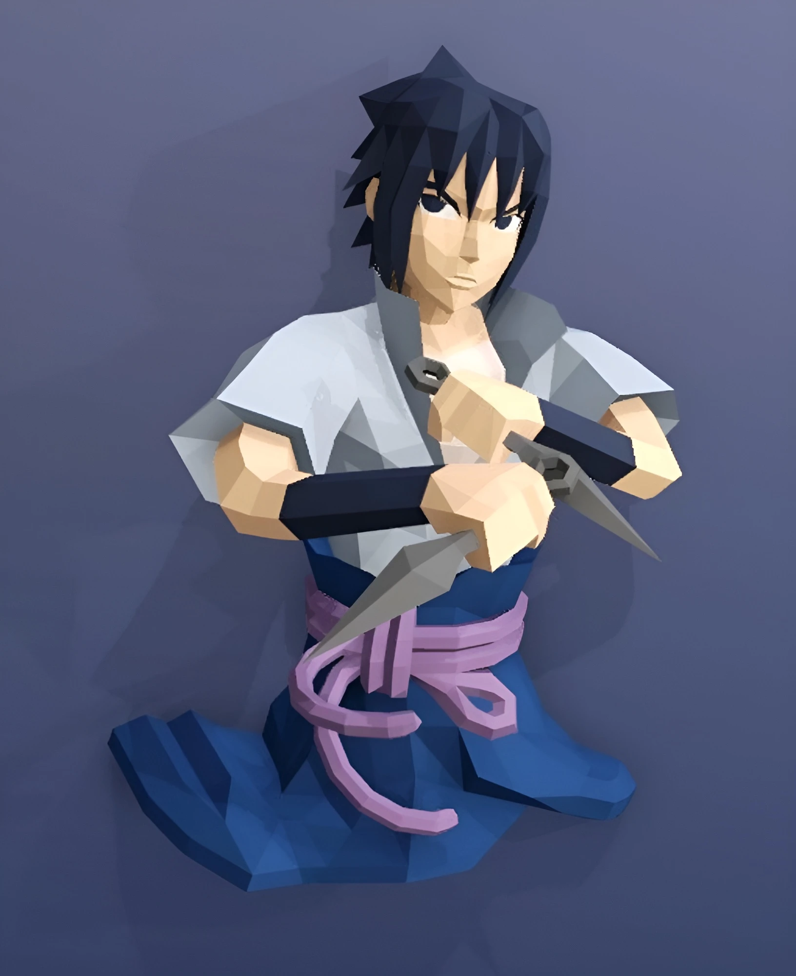 Uchiha Sasuke Papercraft, PDF Template, DIY 3d Model, FanArt, Paper ...