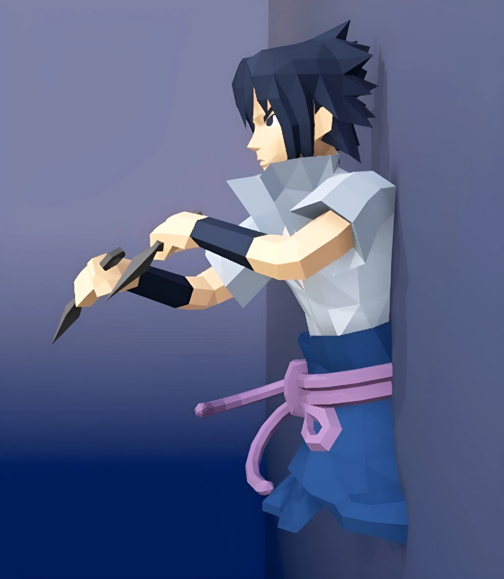 Uchiha Sasuke Papercraft, PDF Template, DIY 3d Model, FanArt, Paper ...