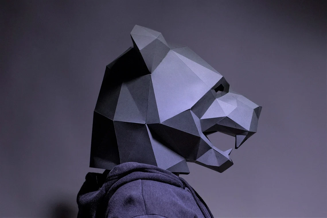 Black Panther Mask, Papercraft Mask Template, Origami, PDF Download DIY, Low Poly, 3D Mask