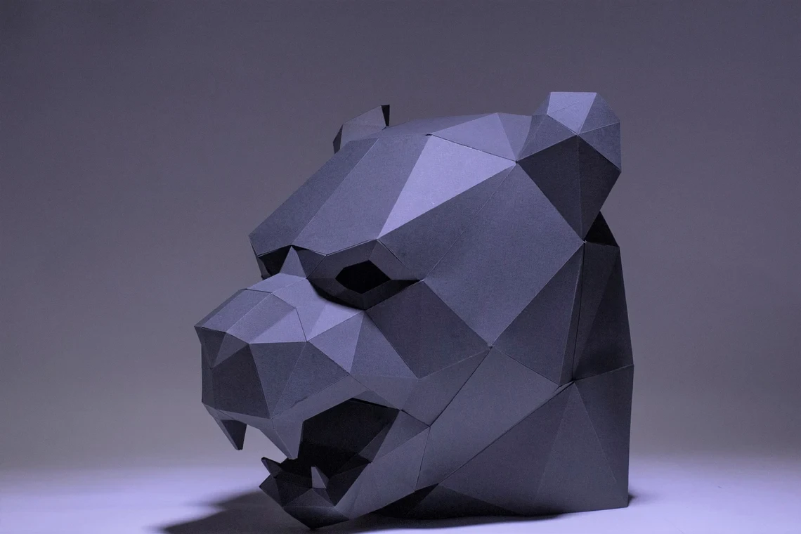 Black Panther Mask, Papercraft Mask Template, Origami, PDF Download DIY, Low Poly, 3D Mask