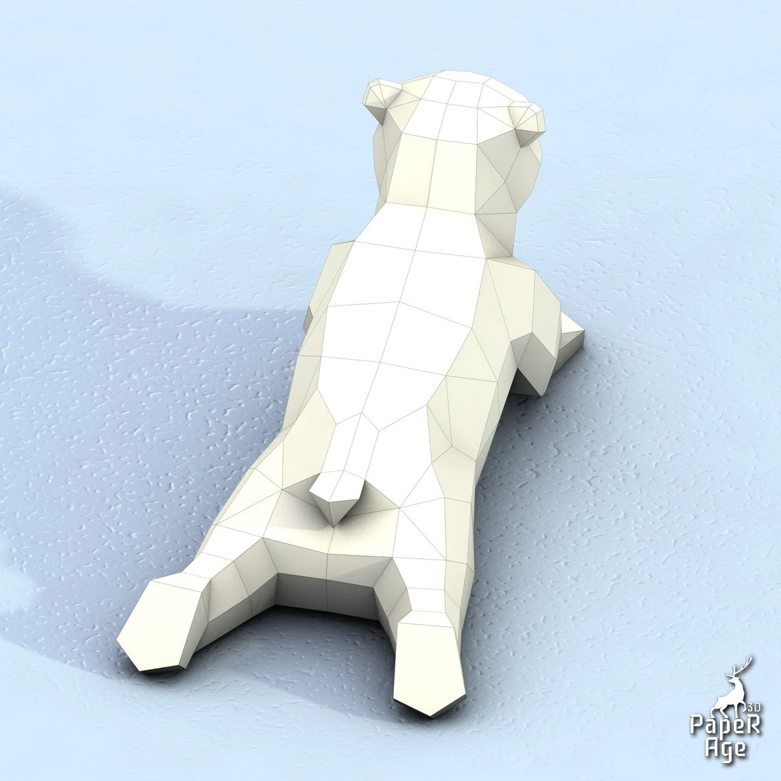 Polar Bear, White Bear, little bear, Papercraft, Pepakura, Lowpoly, Low Polygon, 3D Papercraft, handmade Paper Sculptures DIY origami Design