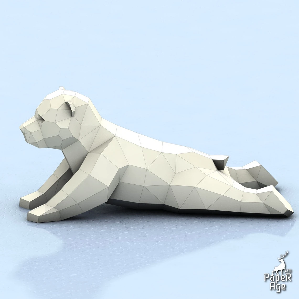 Polar Bear, White Bear, little bear, Papercraft, Pepakura, Lowpoly, Low Polygon, 3D Papercraft, handmade Paper Sculptures DIY origami Design