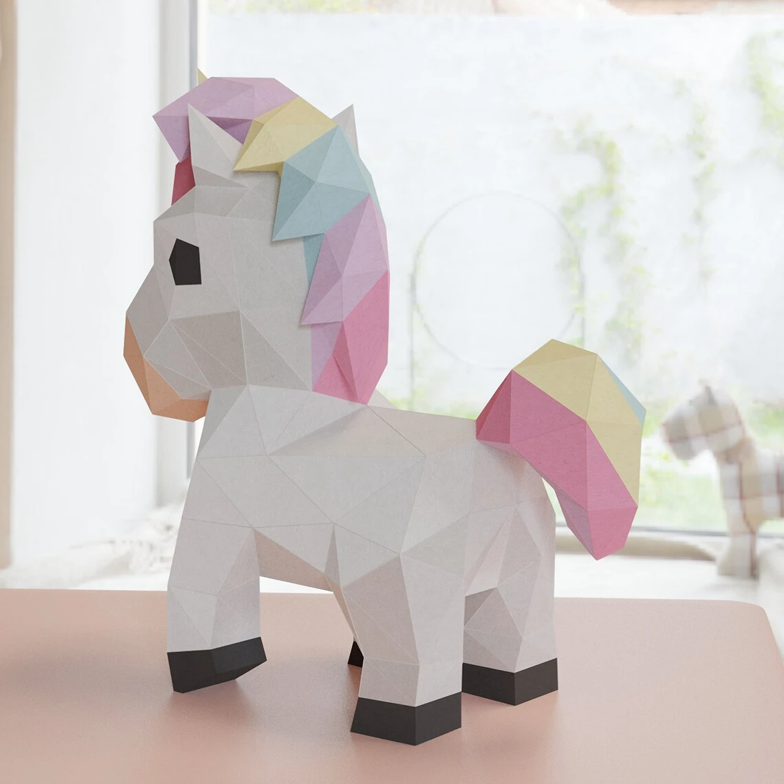 3D Low Poly Unicorn DIY | Printable Papercraft | Unique Geometric Decoration | Original Gift | Relaxing Craft | PDF model