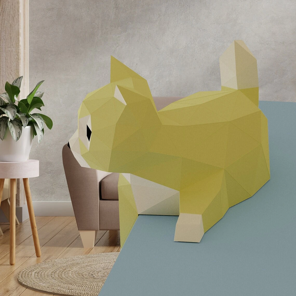 3D Low Poly Kitten DIY | Printable Papercraft | Unique Geometric Decoration | Original Gift | Relaxing Craft | PDF model