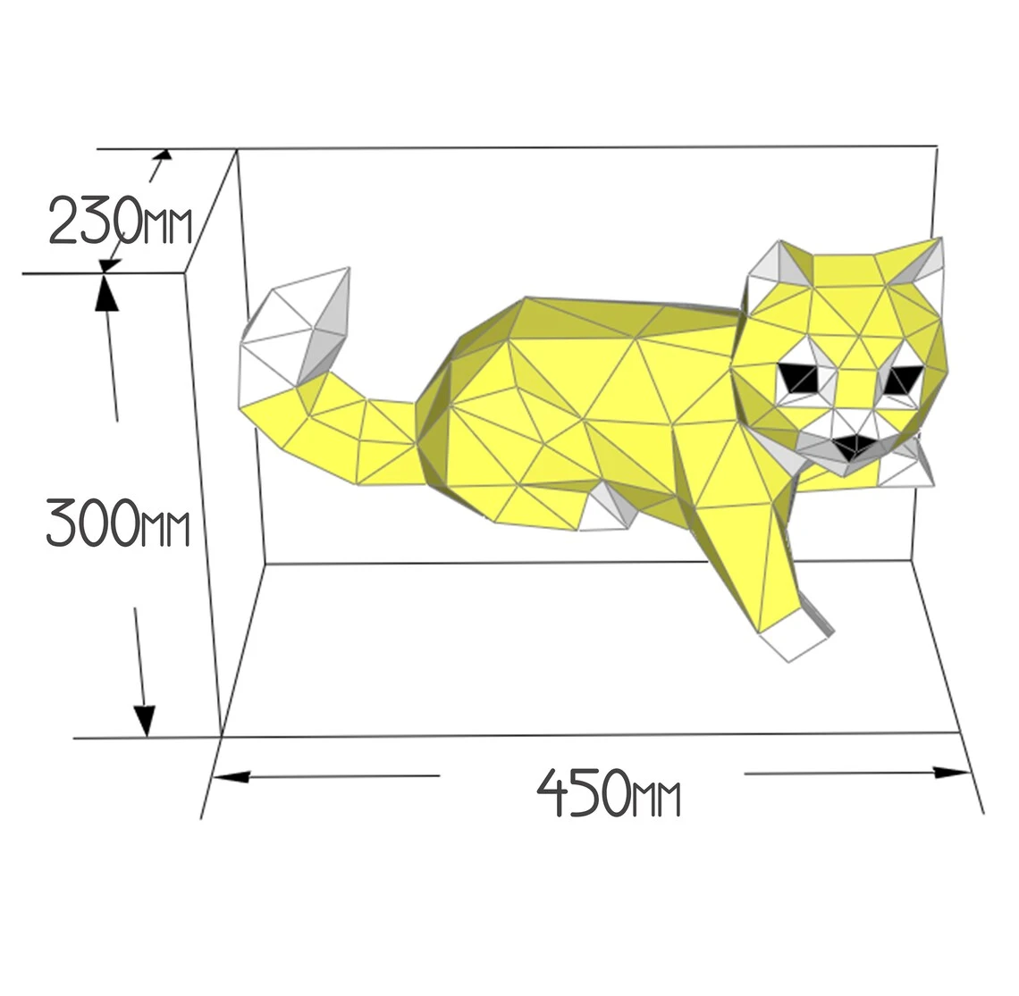 3D Low Poly Kitten DIY | Printable Papercraft | Unique Geometric Decoration | Original Gift | Relaxing Craft | PDF model