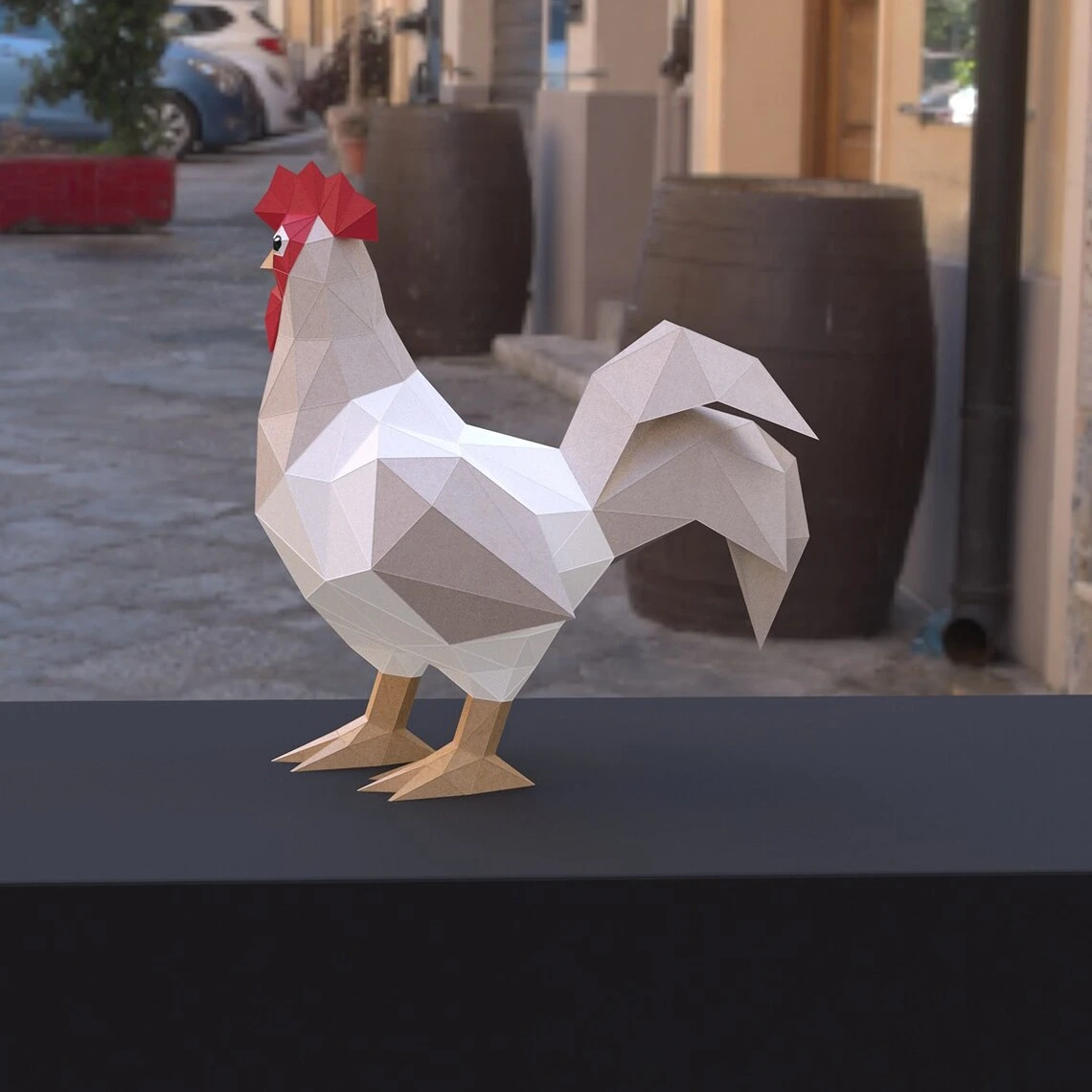 Rooster Papercrafts templates,PDF,SVG,DXF Rooster 3d digital, chicken farm