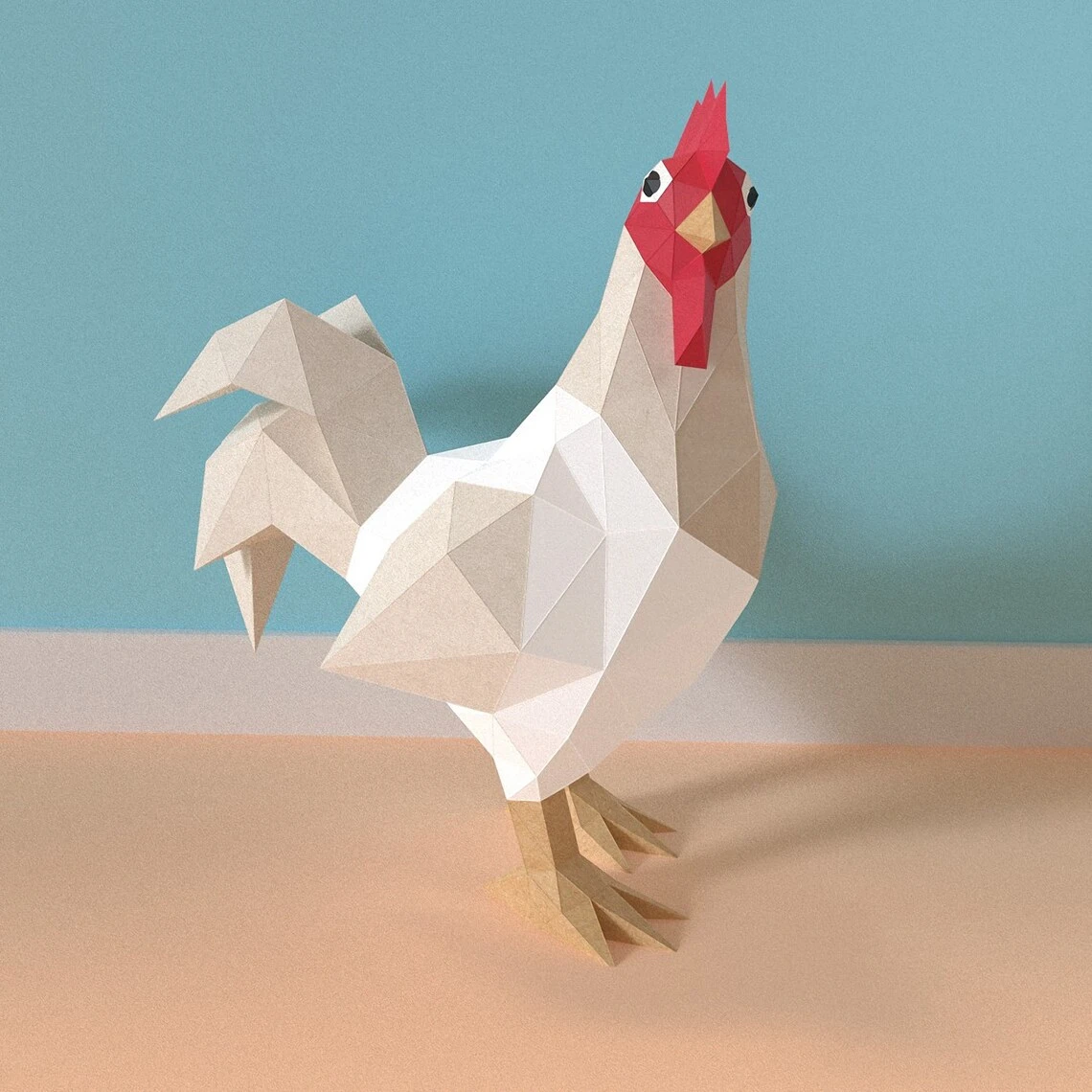 Rooster Papercrafts templates,PDF,SVG,DXF Rooster 3d digital, chicken farm