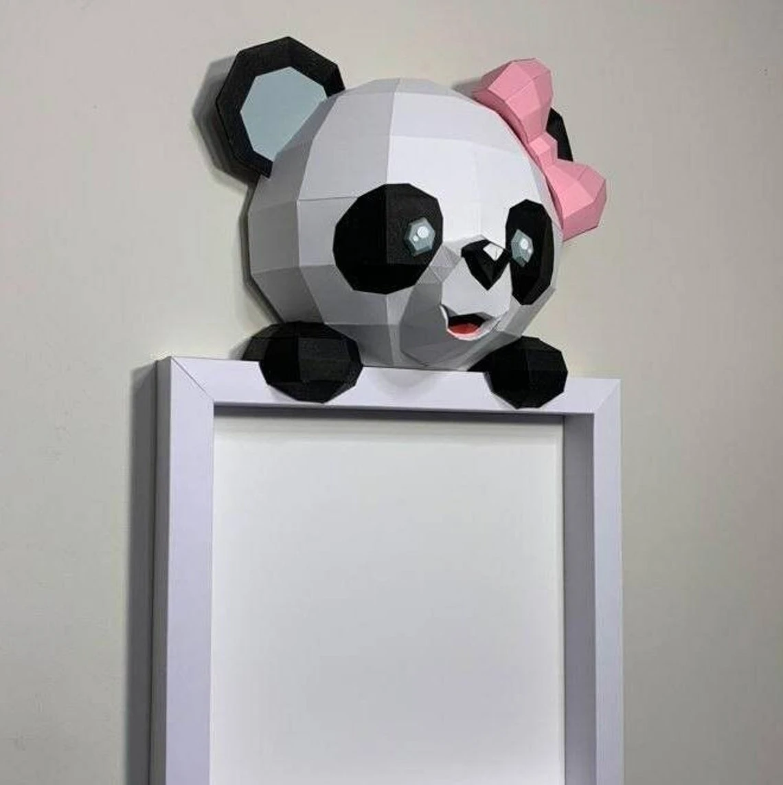 Cute Panda/ Tender Panda/ Template PDF/ Low Poly/ Papercraft Bear/ 3D Bear/ Painting for Child/ Craft/ Origami/ Home decor