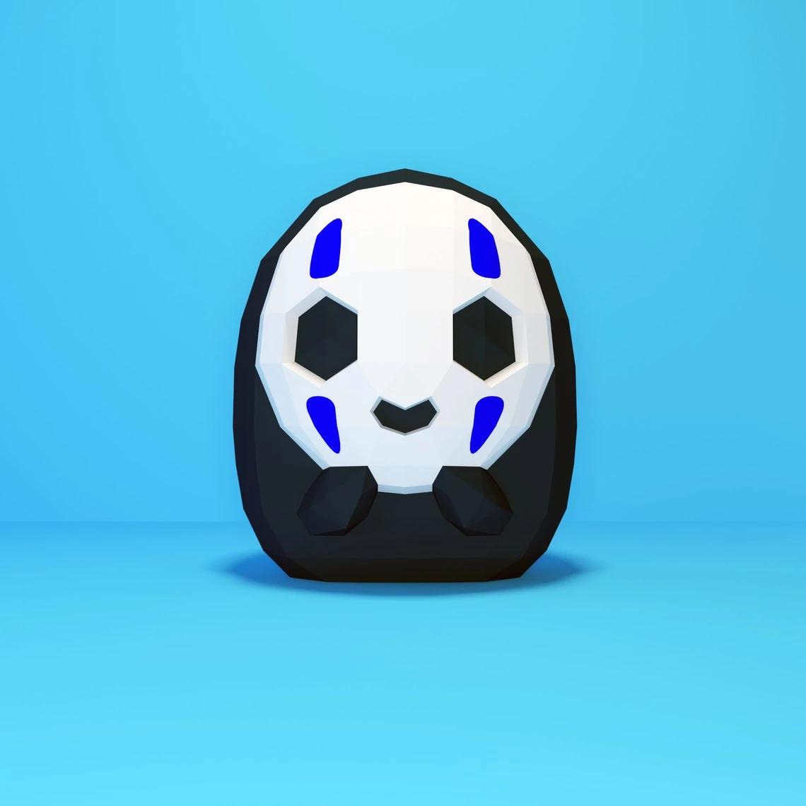 No-Face Papercraft, Kaonashi, Sin cara,DIY PDF, Low Poly, origami, Pepakura, Paper Model, 3D