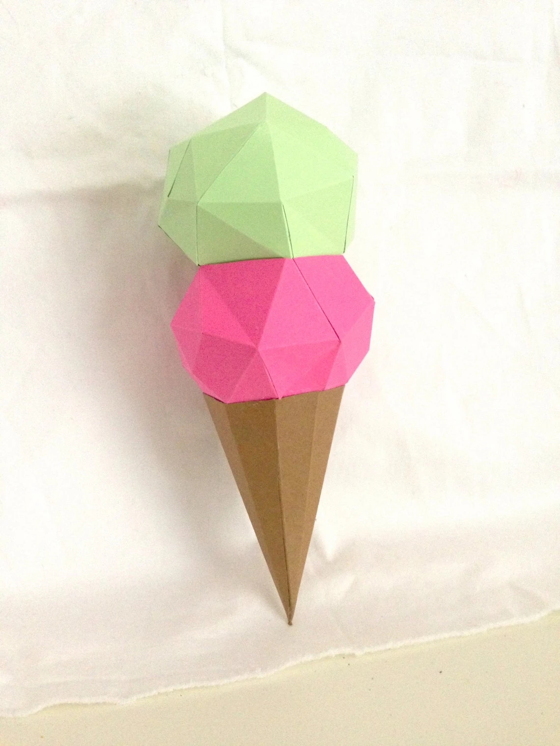 Ice Cream cone papercraft. You get PDF digital file with templates and instruction on how to DIY papercraft minimalist decor