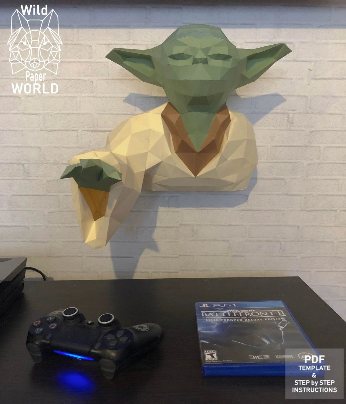 Master Yoda, Papercraft Yoda,Yoda Model, 3D paper craft sculpture, Paper model Yoda, DIY YODA, PDF pattern, Great papercraft model, Pepakura