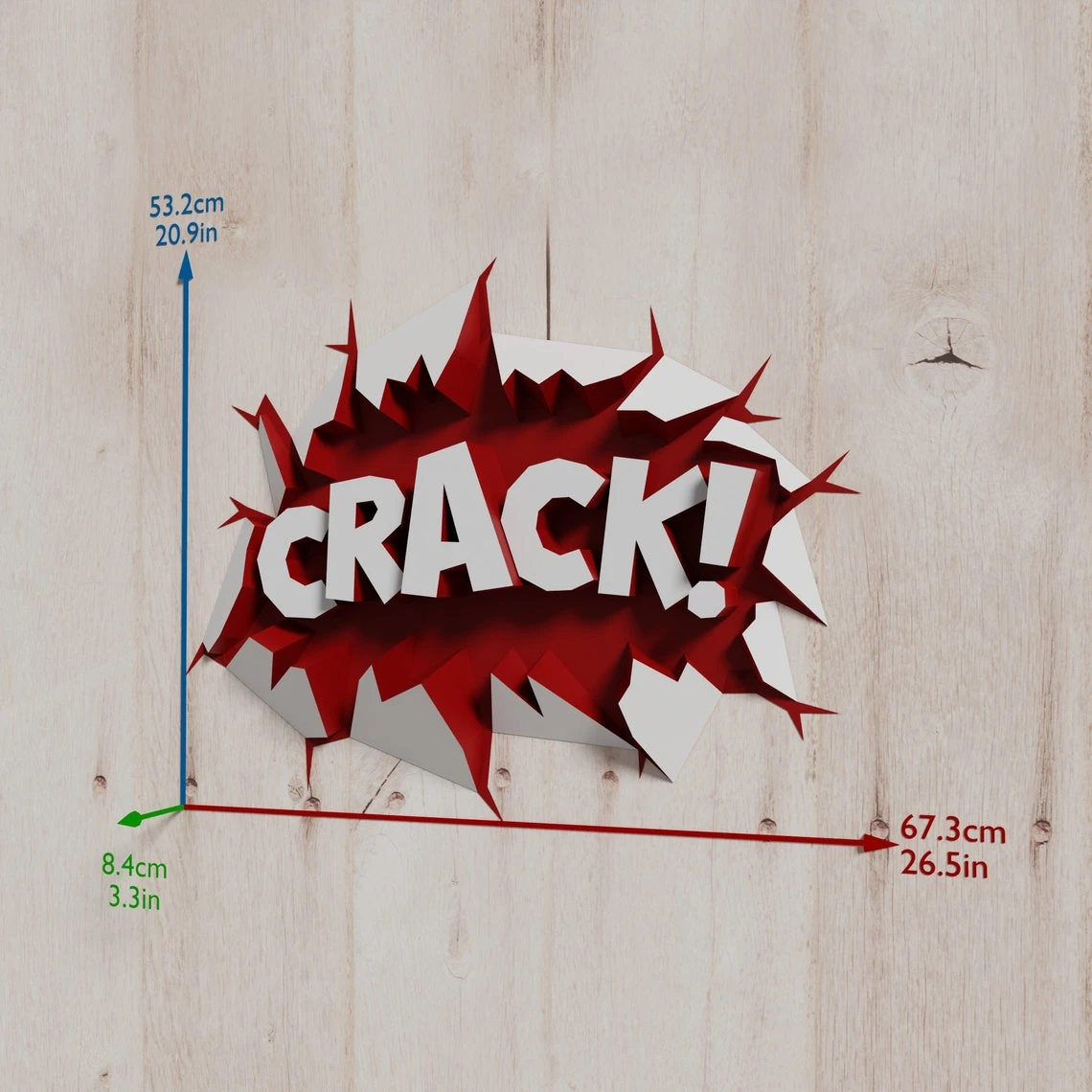 Crack Comics Pop Art Papercraft 3D DIY low poly paper crafts wall hanging model template