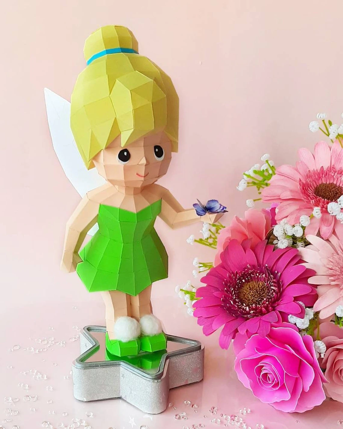 Tinker Bell/ Peter Pan/ DiY Craft/ Template PDF/ Low Poly/ Papercraft/ 3D Doll/ Origami/ Home decor