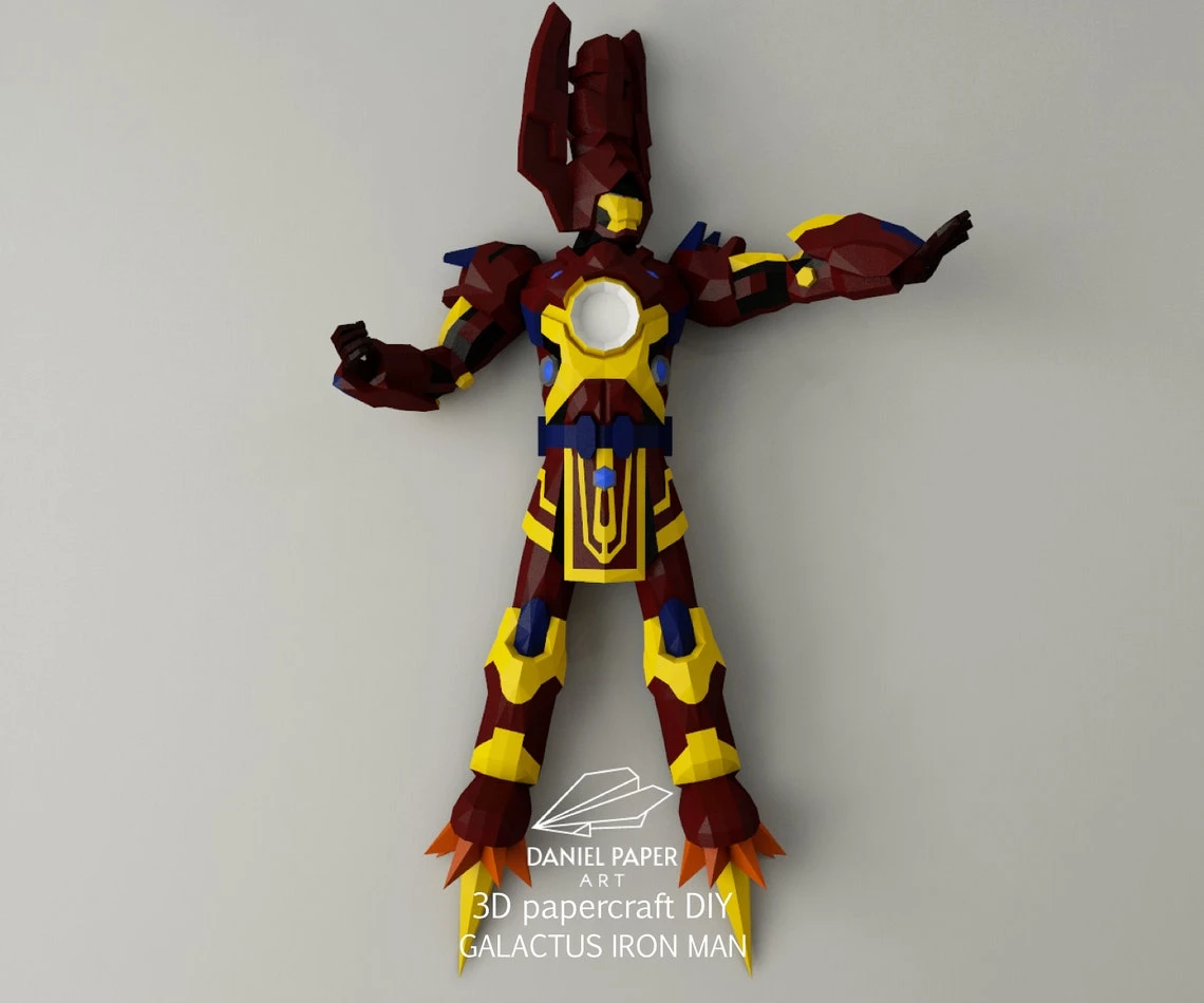 Galactus Buster Armor Iron Man PDF Template, DIY 3d Model, FanArt, Paper Sculpture, Low Poly, Pepakura, Craft, Manualidad, Paper Art