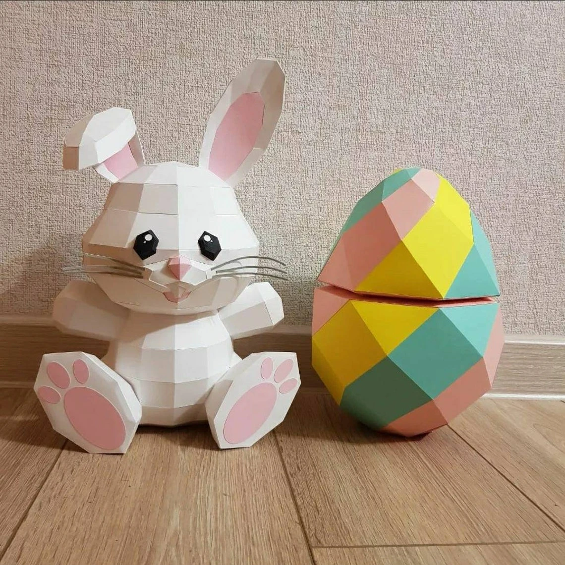 Easter Bunny/ Craft/ Conejo de Pascua/ Template PDF/ Low Poly/ Papercraft Conejo/ 3D Bunny/ Origami/ Home decor